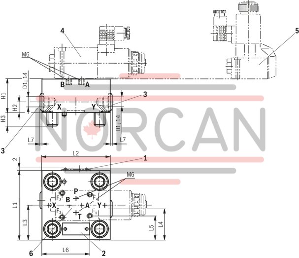 technical illustration-R901089337-2 area ratios 4 different springs 6 different cracking pressures