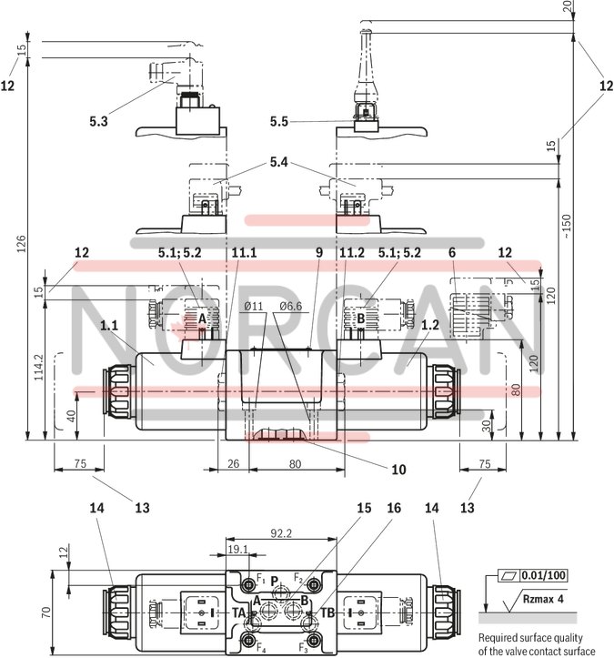 technical illustration-R901278768-Size 10, symbol G, solenoid-actuated, 24 V DC