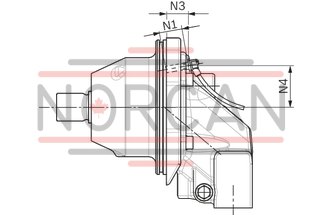 technical illustration-R902269716-3 pressure ranges to fit to different customer requirements and applications Space-saving construction due to recessed mounting flange Very high power density Very high total efficiency High starting efficiency Optional with integrated flushing valve Robust 40&deg; bent-axis technology Bent-axis design