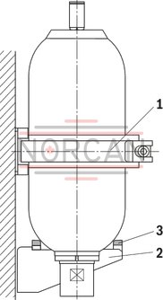 technical illustration-R901435684-Bladder-type accumulator size 10 liters, 330 bar for industrial applications at standard temperatures