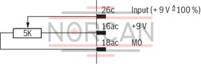 technical illustration-R978911504-Differential input, switchable from voltage to current input Two non-isolated command value inputs Enable input and "ramp off" input Amplitude, zero point and adjustable ramp time Reverse polarity protection for the operating voltage Outputs for command value and actual value LED display for "ready for operation"