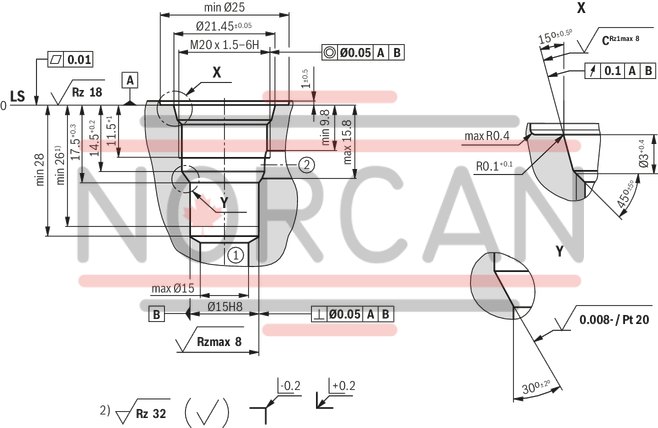 technical illustration-R901252717-2/2 directional poppet valve, direct operated with solenoid actuation