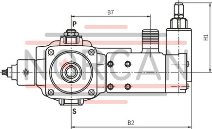 technical illustration-R900580382-Variable displacement pump, size 20 cm&sup3;, pressure 160 bar for industrial applications, open circuit
