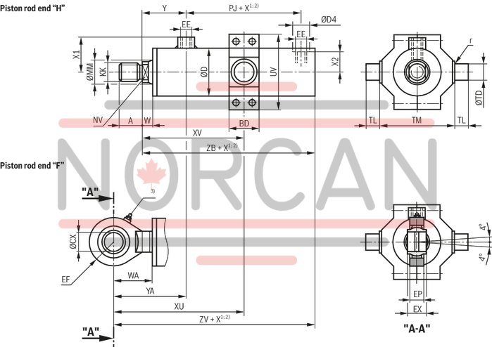 technical illustration-R407999222-Nominal pressure 160 ... 250 bar, piston &Oslash; 25 ... 200 mm, piston rod &Oslash; 14 ... 125 mm, stroke length up to 3000 mm