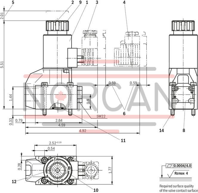 technical illustration-R900056442-Size 6, symbol U, electrical with solenoid, 96 V DC